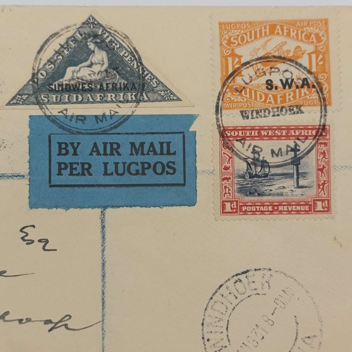 Registered Airmail cover Windhoek to Keetmanshoop South West Africa with 5x SWA stamps