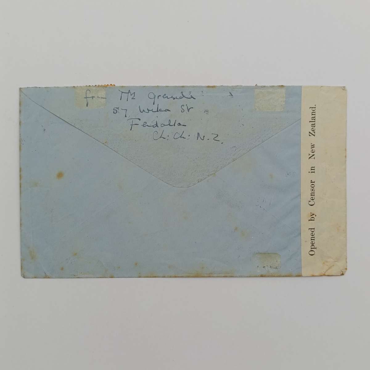 Air mail cover New Zealand to England