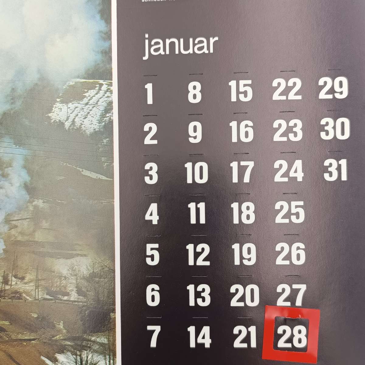 Vintage German Railways calendar - date only - no year or day