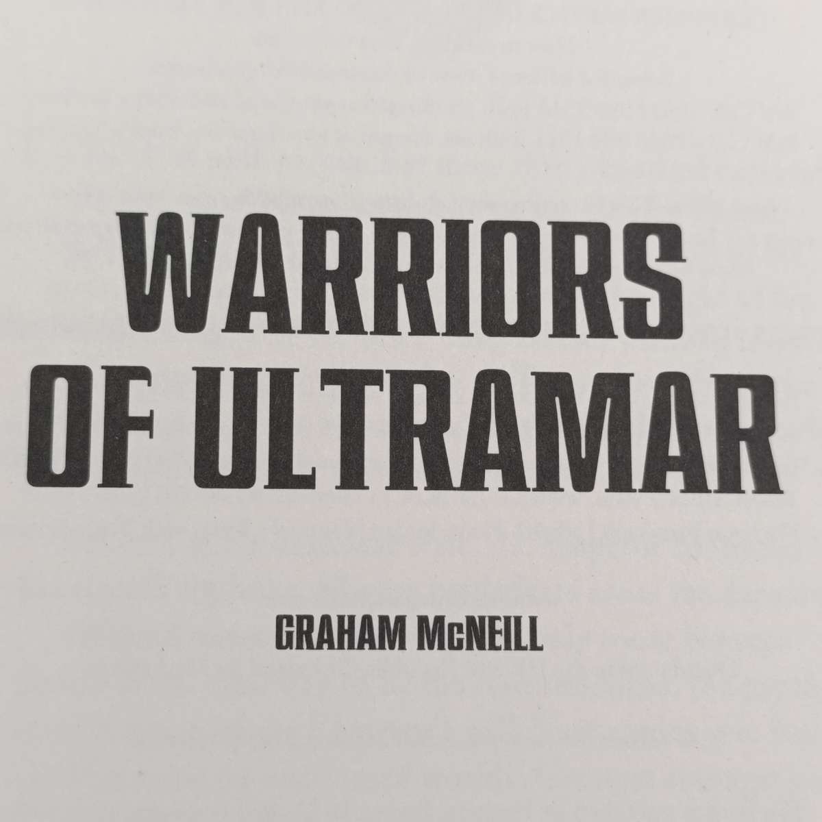 Warhammer #10 Warrior's of Ultramar by Graham McNeill