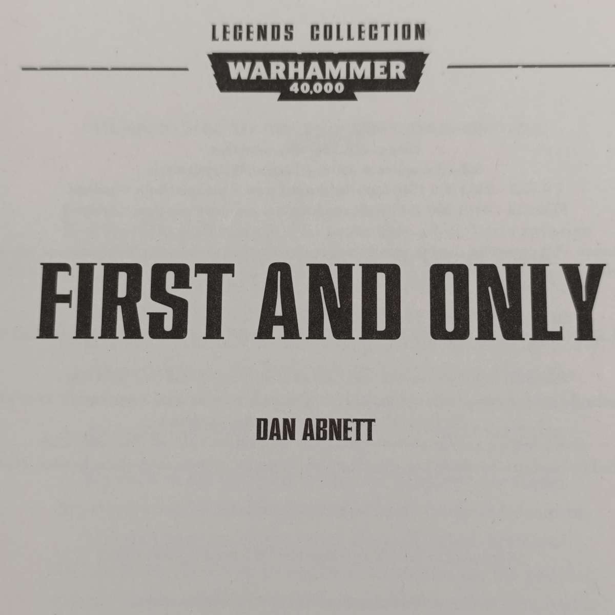 Warhammer #45 First and Only by Dan Abnett