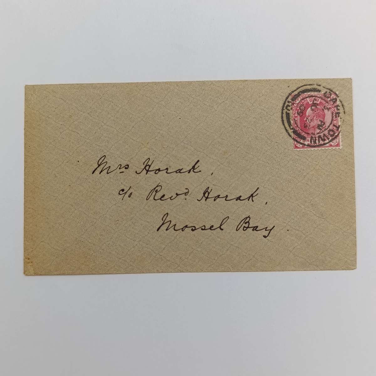 1909 Letter Cape Town to Mossel Bay with Double Circle dated canceller of 1902