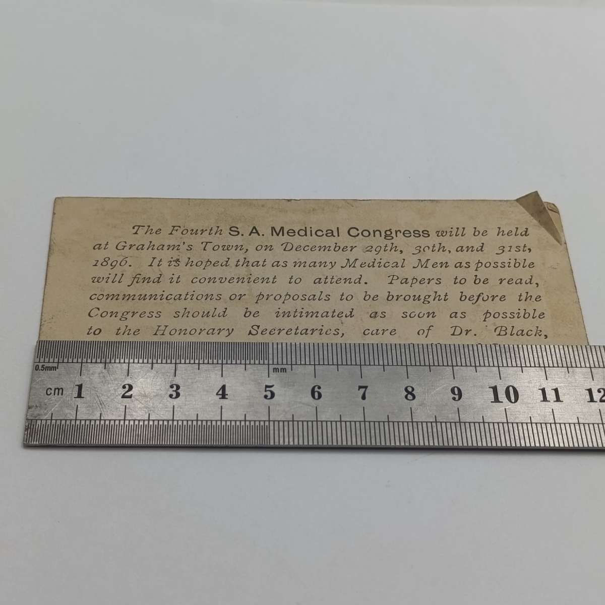 1896 Graham's Town medical congress postcard uprated with half penny stamp