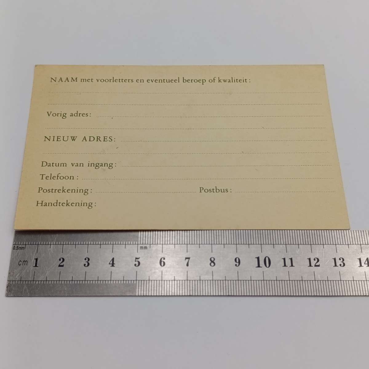 Netherlands vintage change of address postcard with pre printed 4 cent stamp