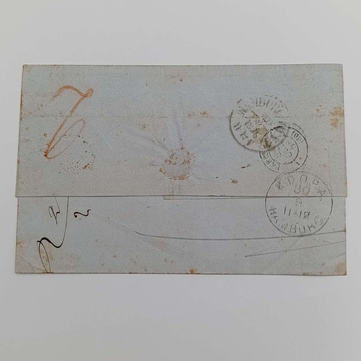 1856 Letter from Copenhagen to Paris forwarded through the Danish Post Office in Hamburg