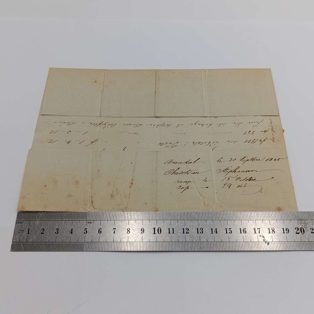 1845 Early letter from Arendat (Norway) to Bordeaux endorsed "Franco Hamburg"