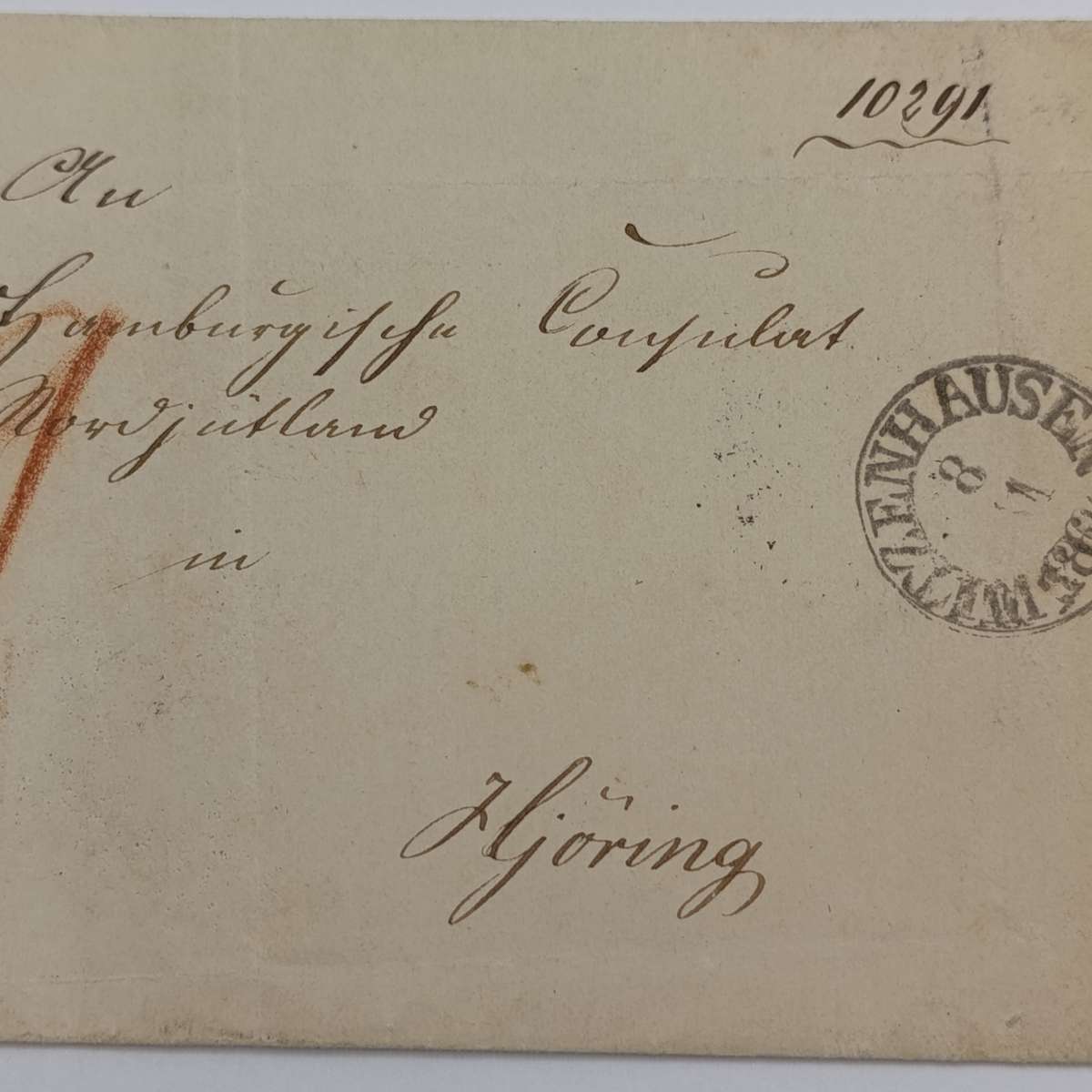 1860 Cover from Witzenhausen to Hjdring (Denmark)