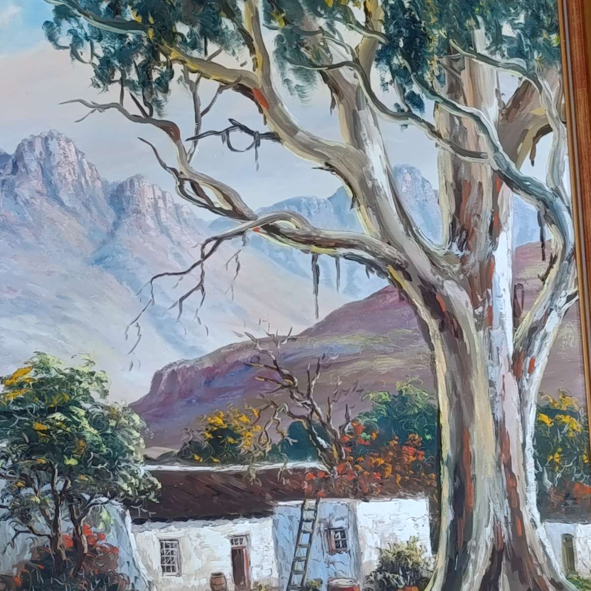 Paul Potgieter oil on board painting of farm house