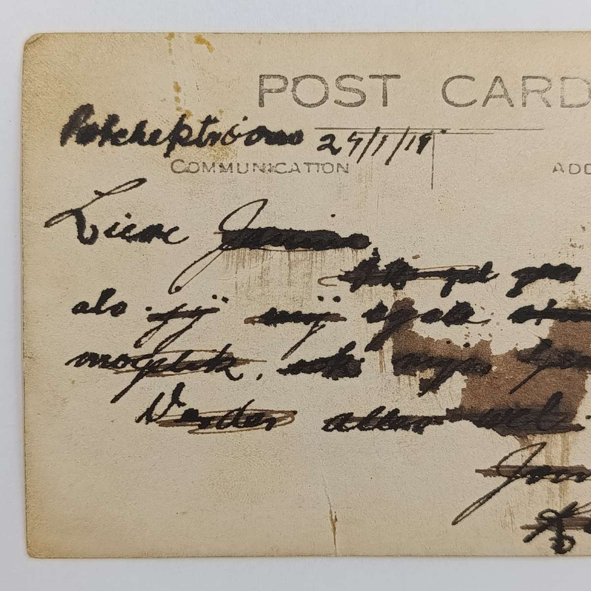 Rare photo of Major  Miller and his Beze  biplane on postcard