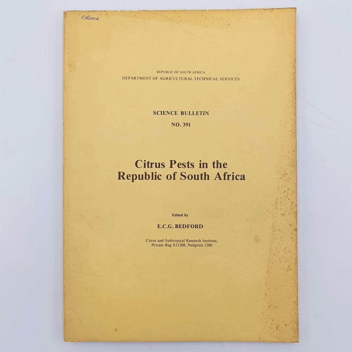 South Africa Science Bulletin 391 Citrus pests in South Africa - 1978