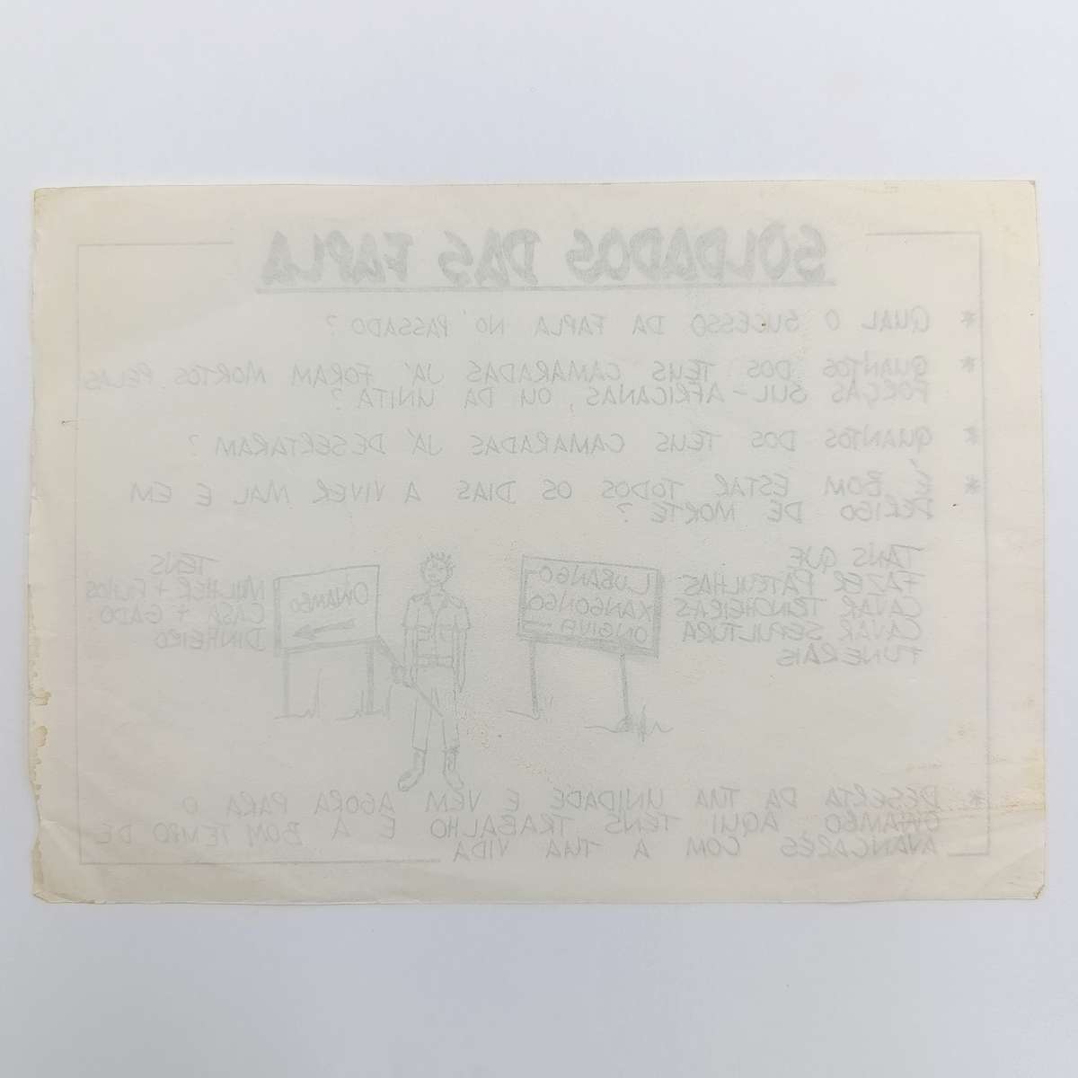 Vintage SADF Border war era FAPLA soldier propaganda pamphlet