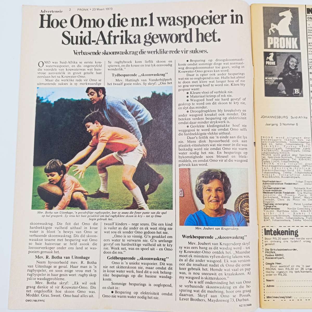 Vintage Pronk magazine - 23 March 1973 issue