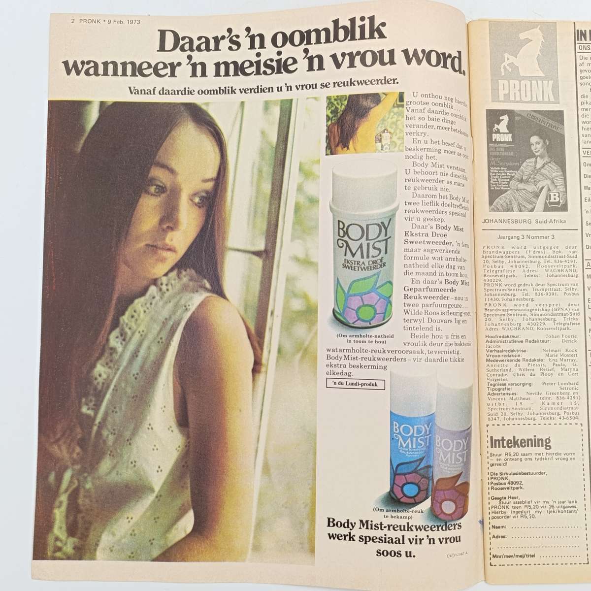Vintage Pronk magazine - 9 February 1973 issue