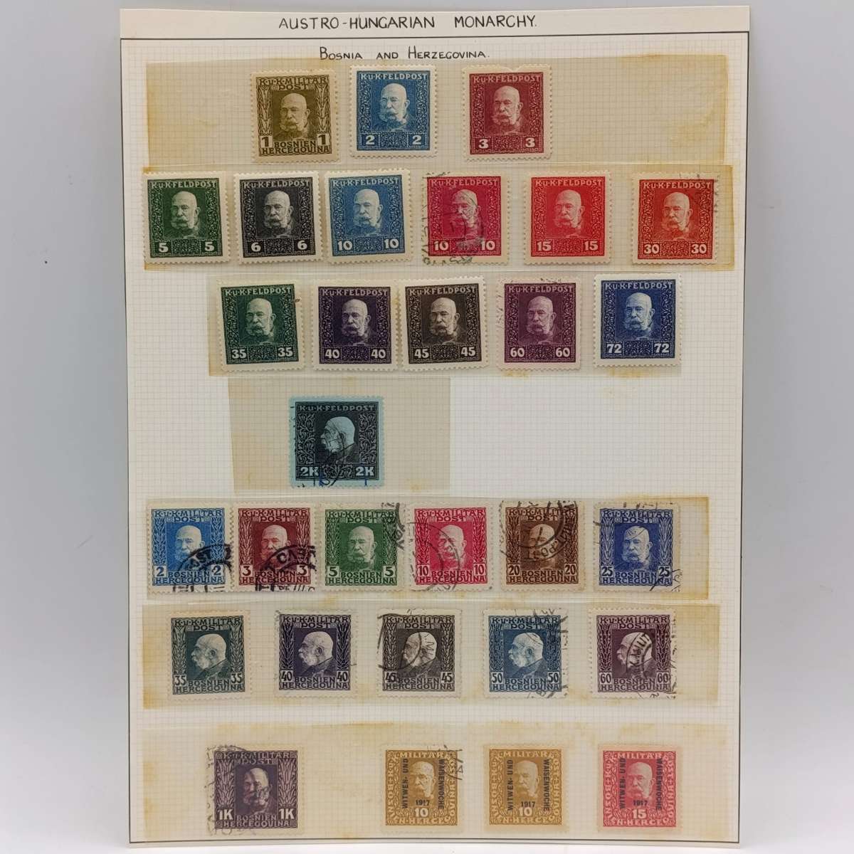 Collection of 129 Bosnia and Herzegovina stamps - from 1879 onwards