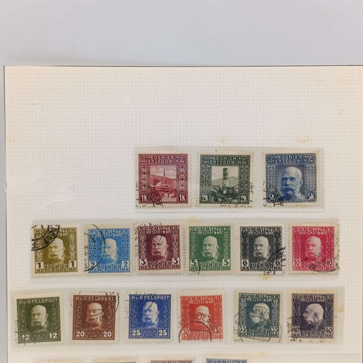 Collection of 129 Bosnia and Herzegovina stamps - from 1879 onwards