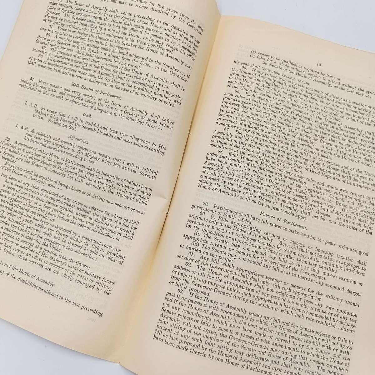 South Africa Original Second Report of the Draft Constitution Bill 1909