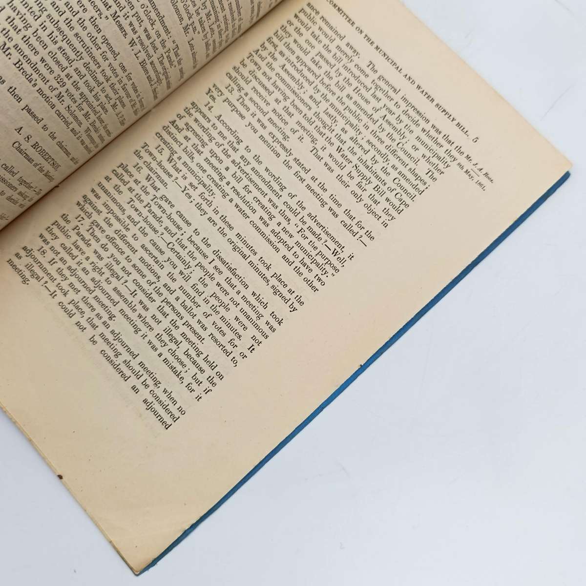 Cape of Good Hope 1861 Report of the Select committee on the Municipal and Water supply Bill