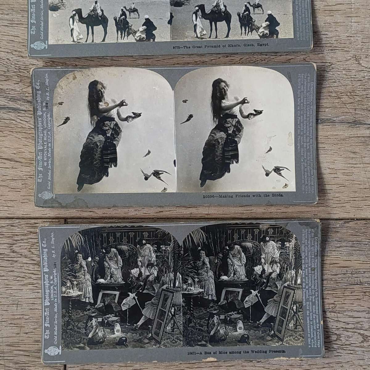 Lot of 13 antique stereocards