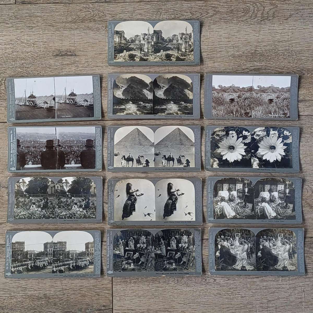 Lot of 13 antique stereocards