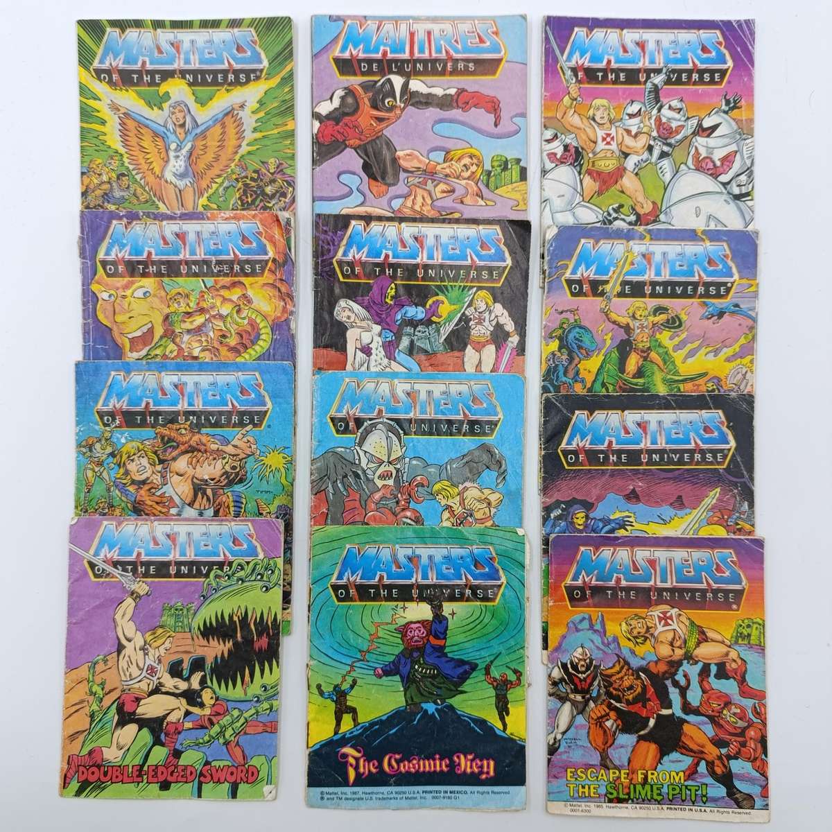 Lot of 12 Vintage Masters of the Universe mini comic books - two are multilingual