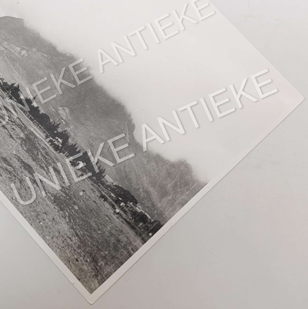 Antique photo reprint of horse cart next to Castle of Good Hope wall with Devils Peak in back