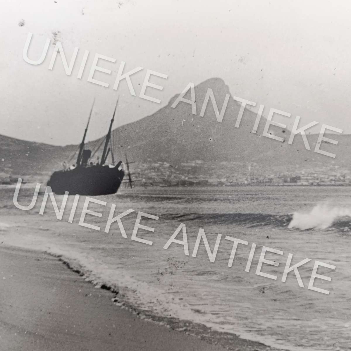 Antique photo reprint of Shipwreck at Woodstock Beach