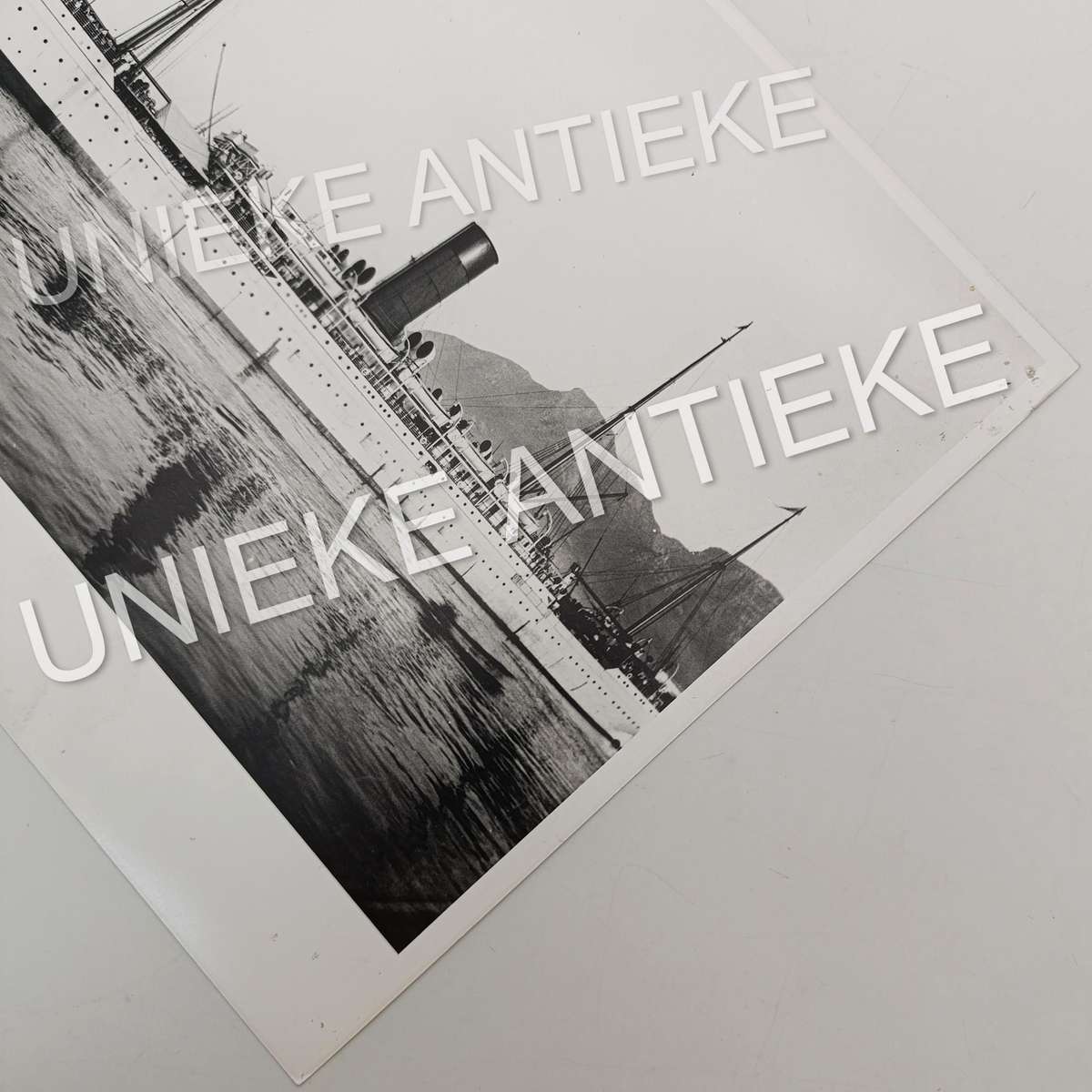 Antique photo reprint of HMS Carisbrook Castle ship leaving Cape Town