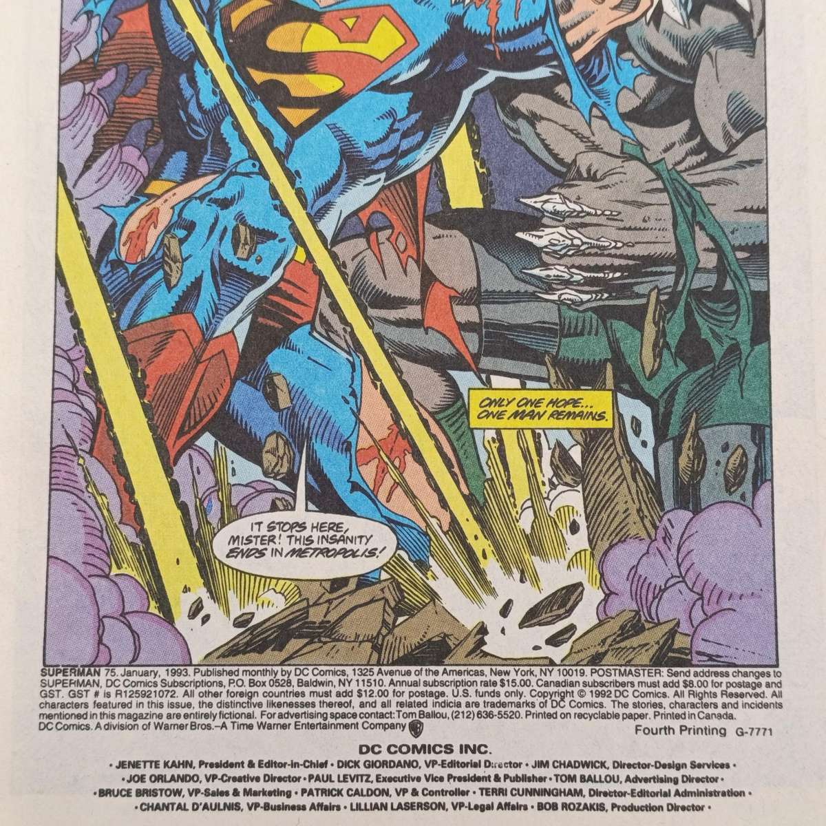 DC Superman - The Death of Superman comic #75 January 1993 issue