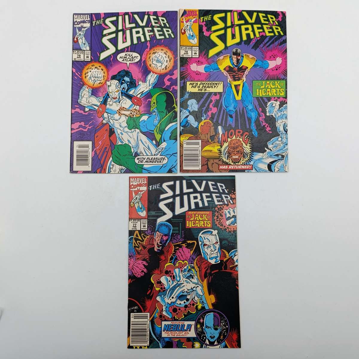 Lot of 3 The Silver Surfer comics #77 to 79 - 1992/1993 issues