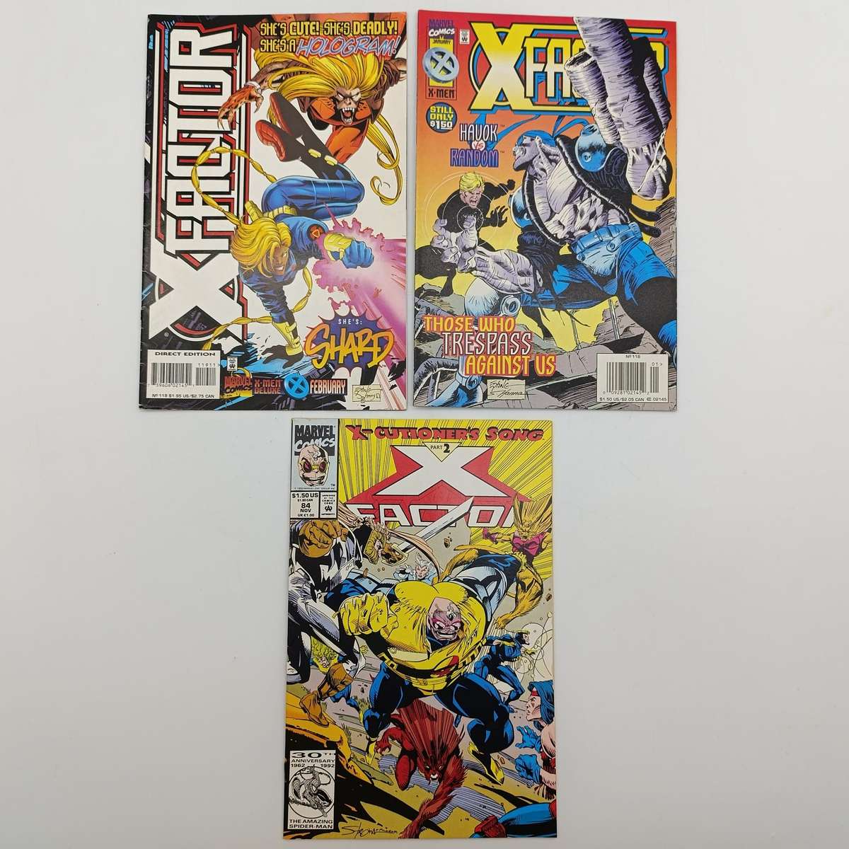 Lot of 3 X-Men X Factor comics - #84,118,119 - 1992 and 1996 issue