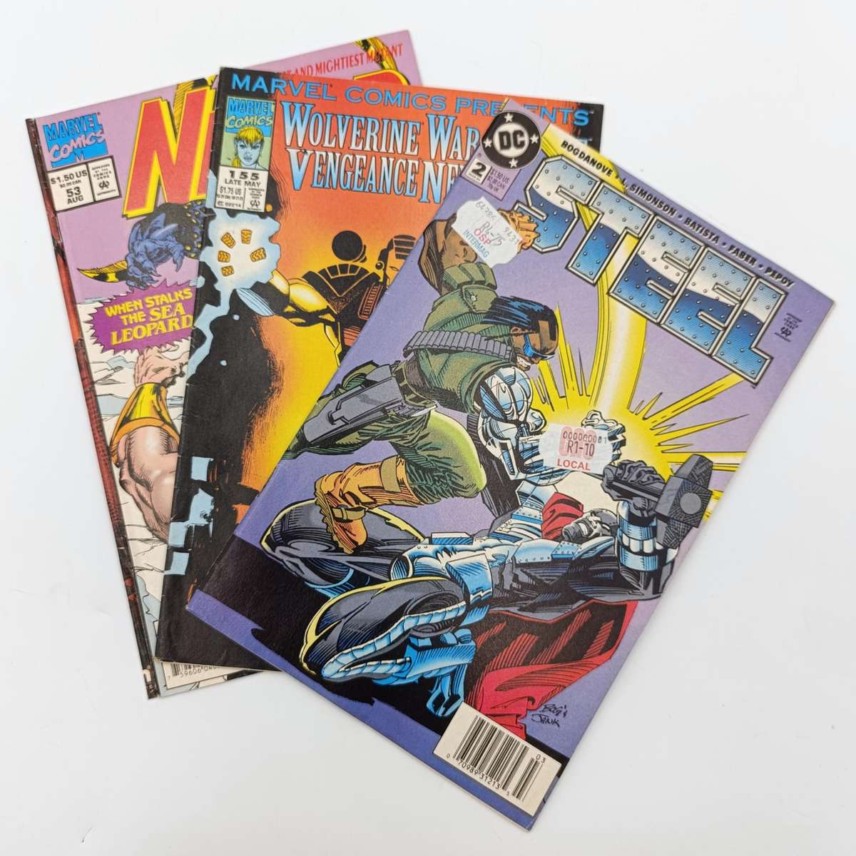 Lot of 3 vintage Marvel and DC comics - 1994 issues - Steel, Wolverine, Namor