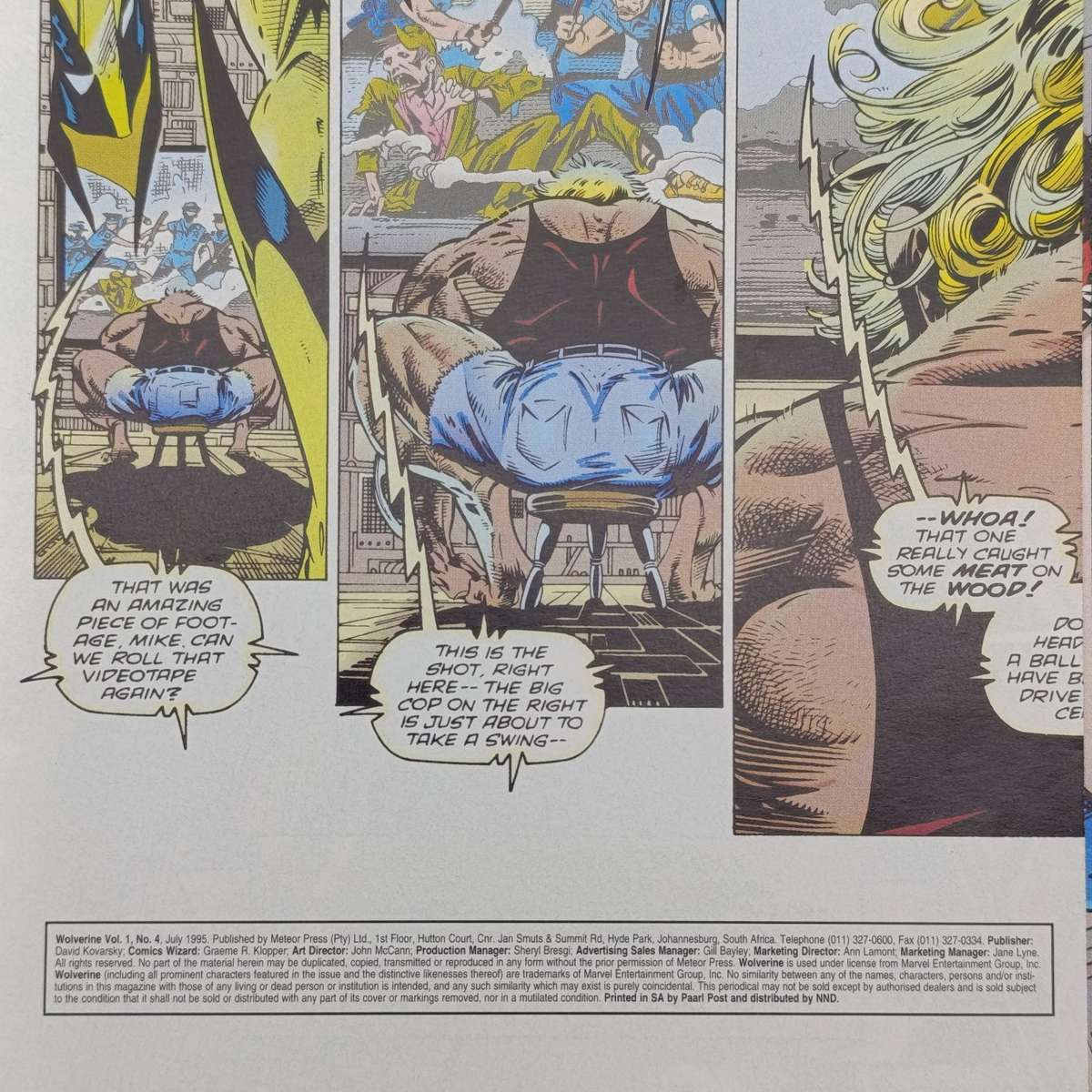 Lot of 3 vintage Marvel comics - 1995 South African issue: Wolverine 1,2 and 4