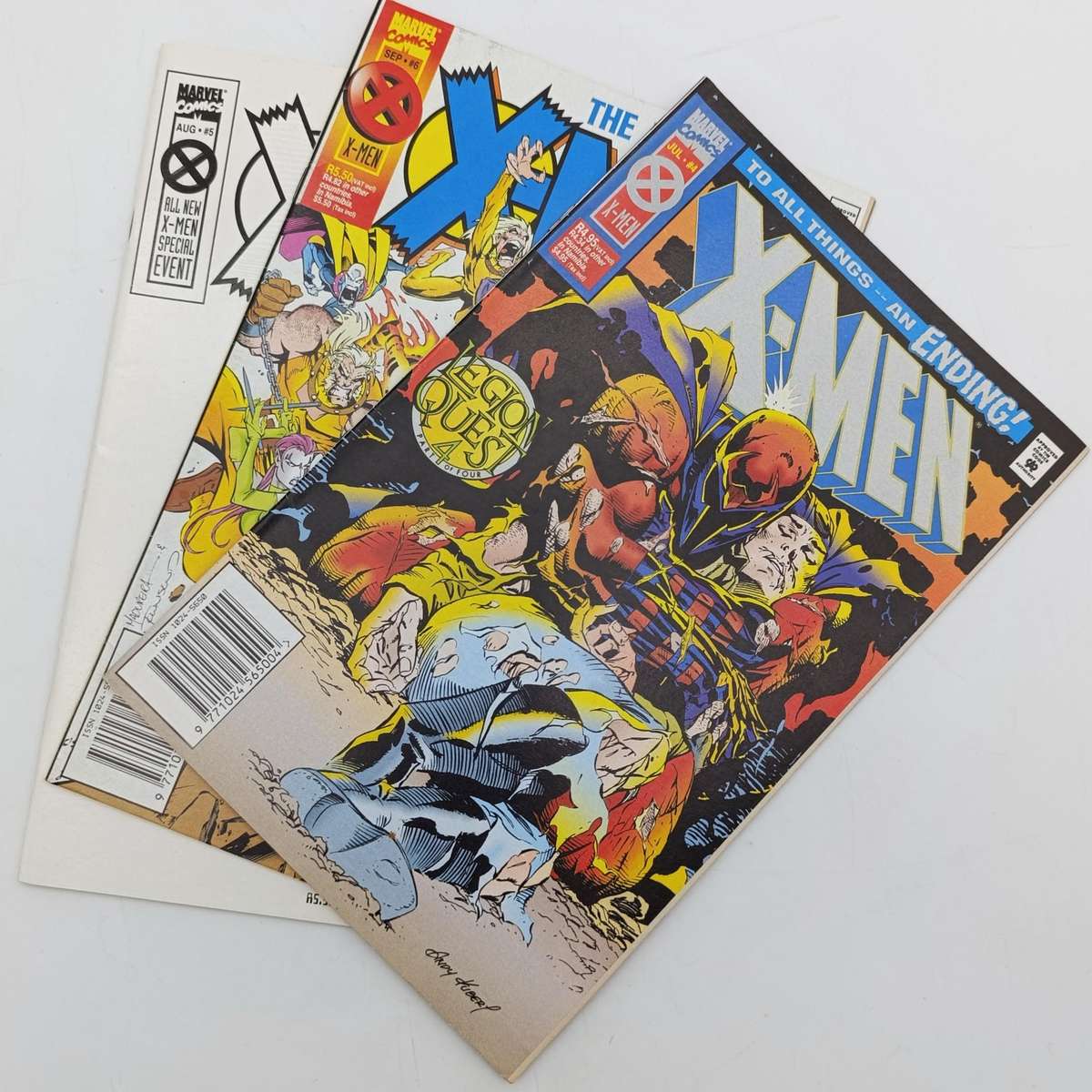 Lot of 3 vintage Marvel comics 1995 South African issue: X-Men 4,5 and 6