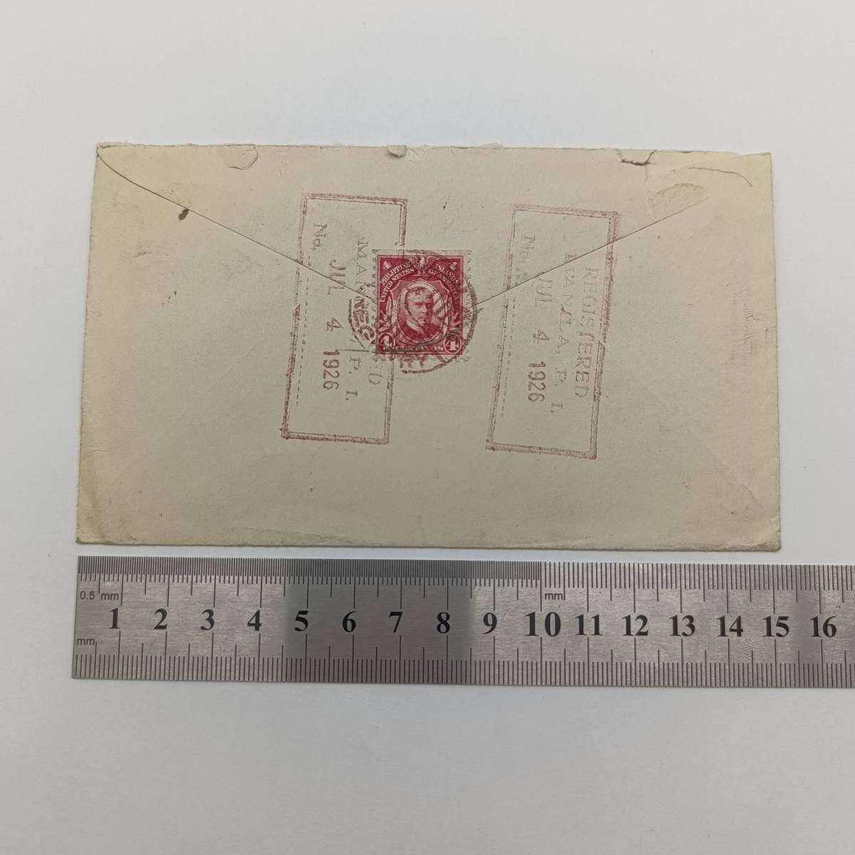 Registered 1926 letter from Manila Philippines to Switzerland 2 x 16 centavos stamps in front