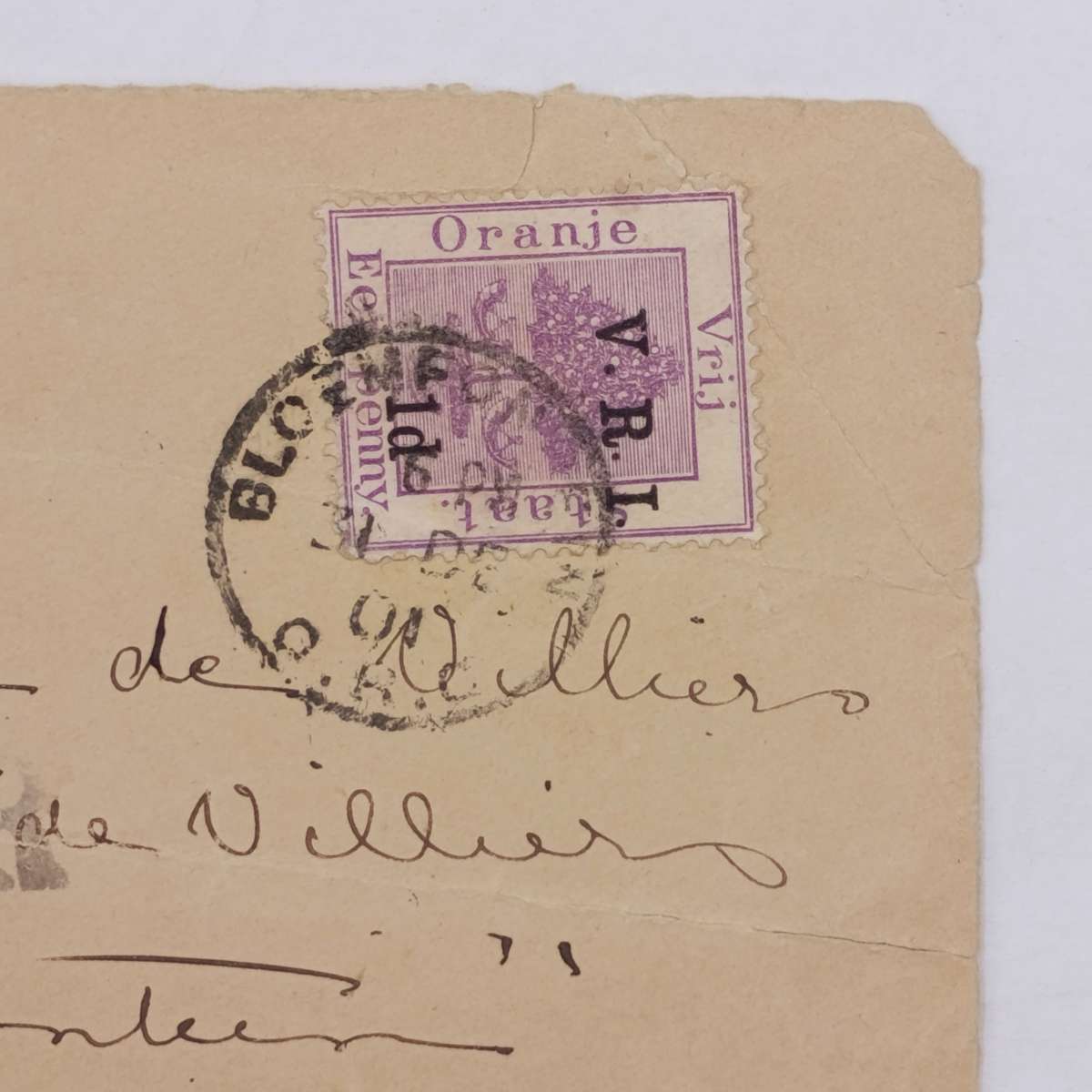 1901 Letter Front Bloemfontein to "Kaffersfontein" Cape Colony - Maggie de Villiers - passed by cens