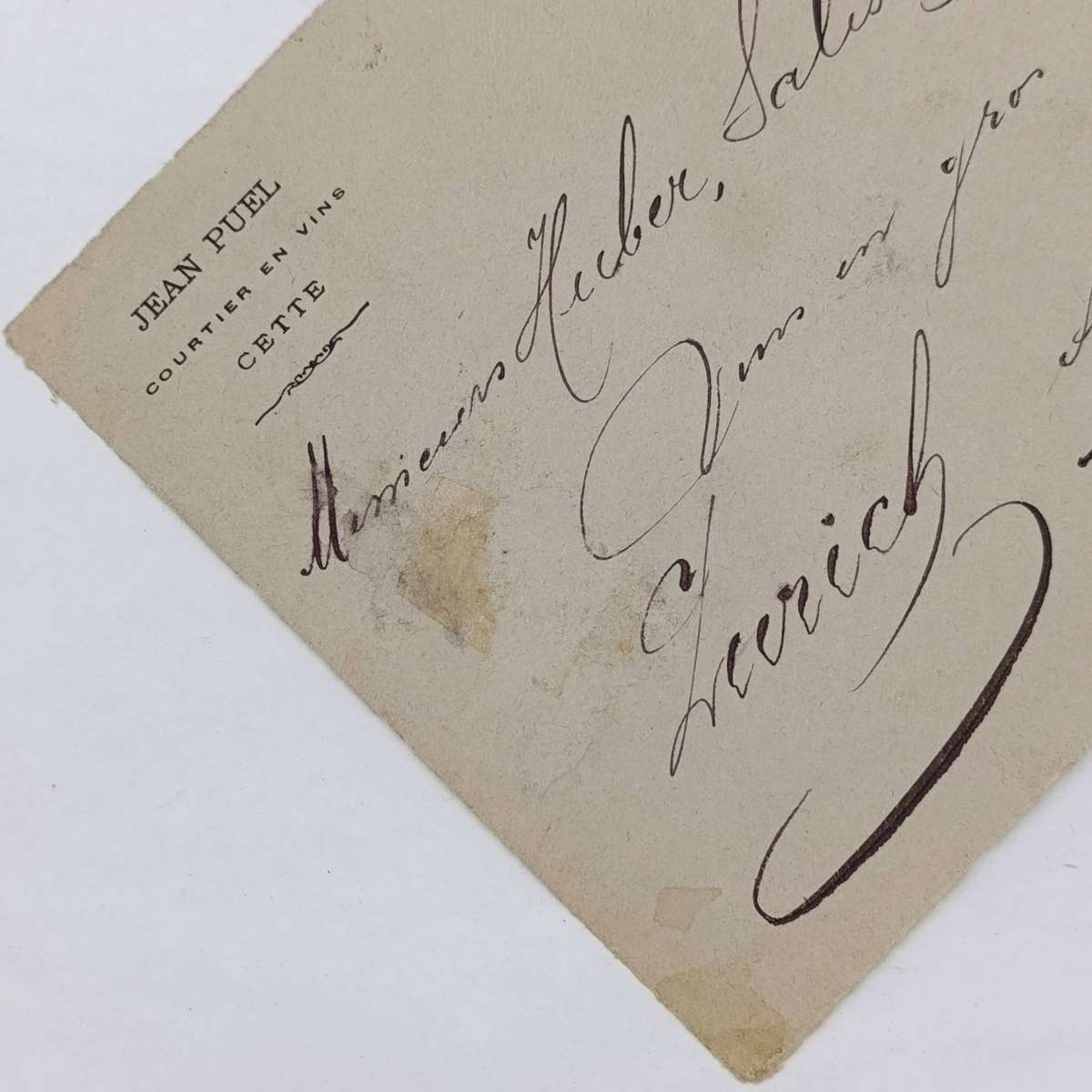 Postal Front posted from Cette Herault France on 6 March 1896 to Zurich, Swiss Canton