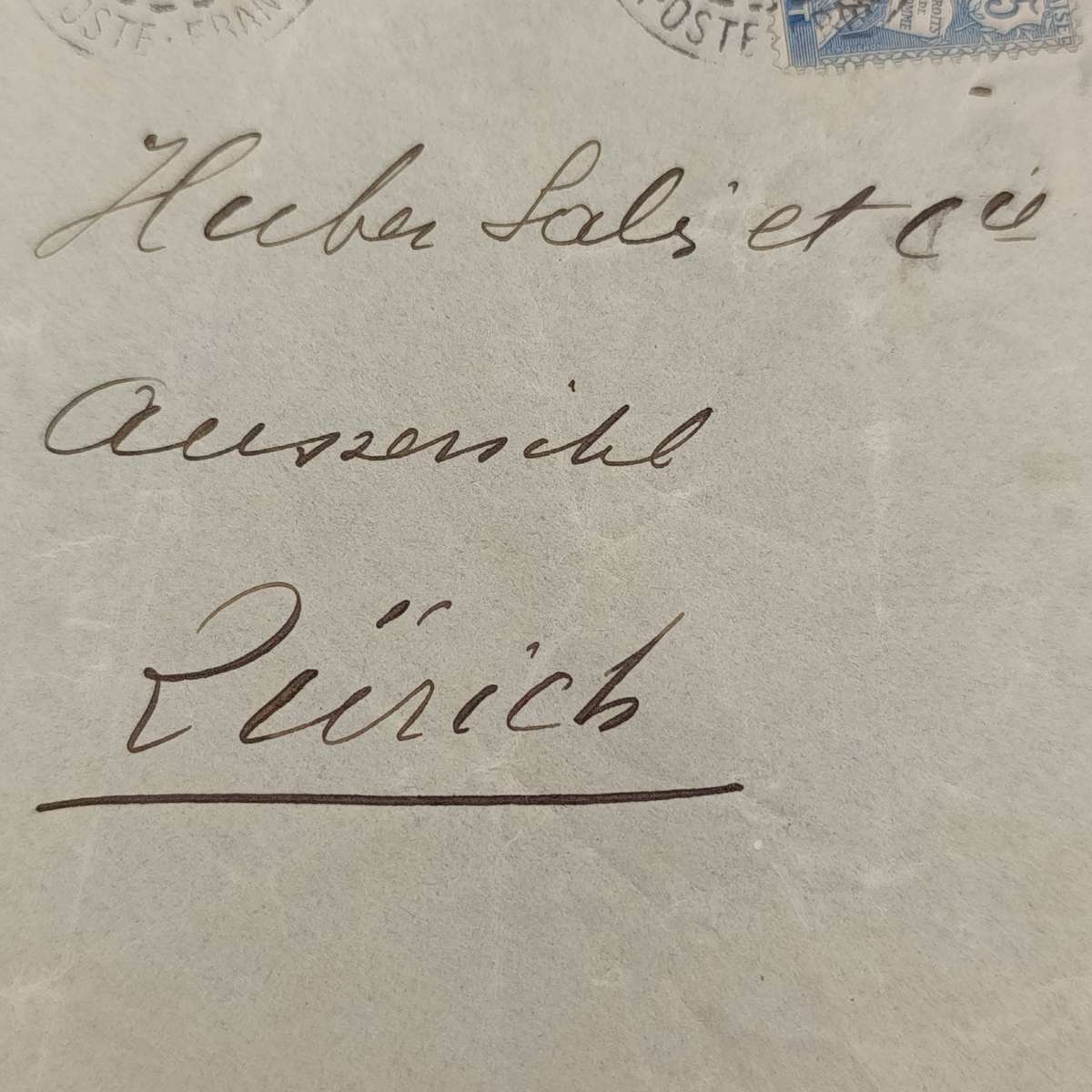 Letter front posted Constantinople, France 22-2-1904 with 25c French stamp