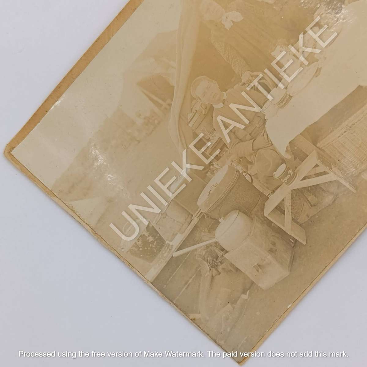 Boer War Photo of the Bosman family at the woman's camp Bloemfontein - at the back postcard posted