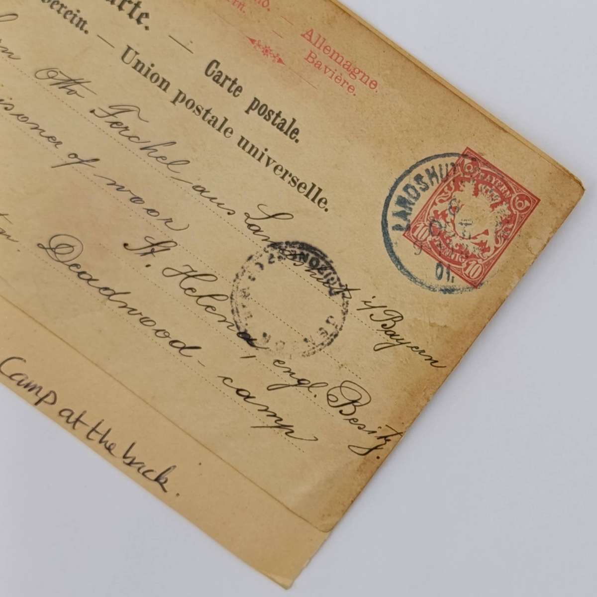 Boer War Photo of the Bosman family at the woman's camp Bloemfontein - at the back postcard posted