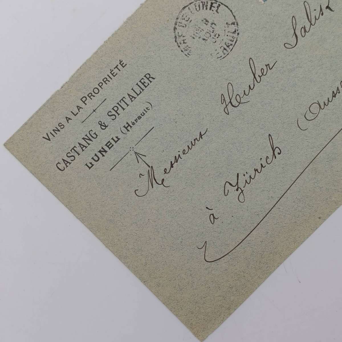 Postal Front France to Zurich, Switzerland with 25c French stamp cancelled 1905