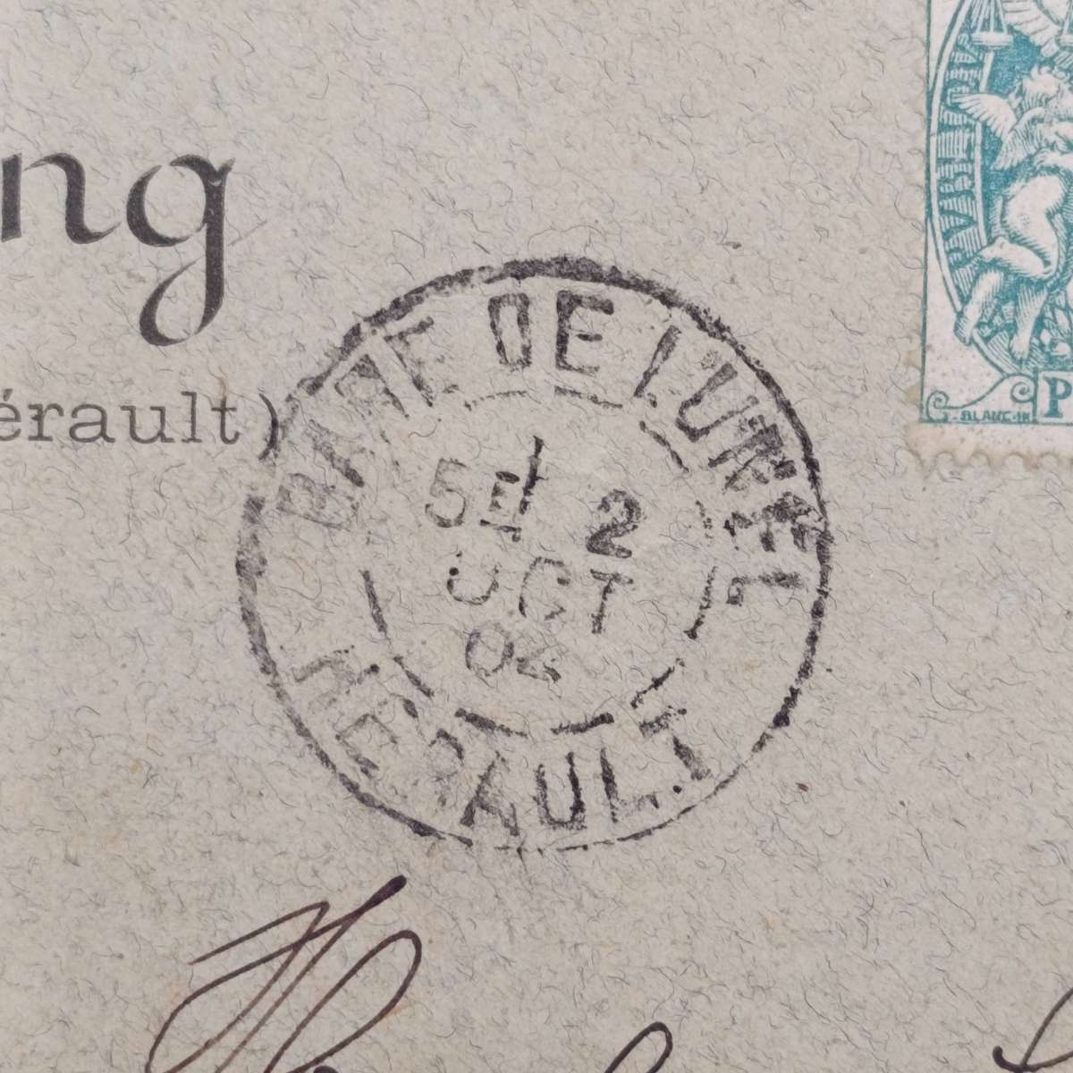 Postal cover front sent from France to Zurich, Switzerland with 3 French stamps cancelled 5 Oct 1904