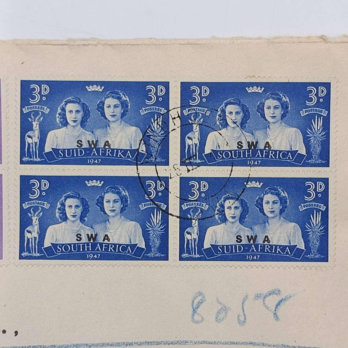 Lot of 4 South West Africa First day covers with overstamped South Africa stamps.