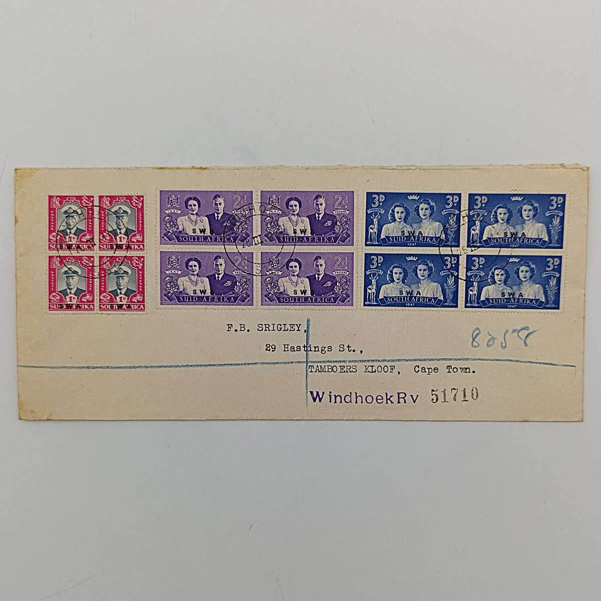 Lot of 4 South West Africa First day covers with overstamped South Africa stamps.