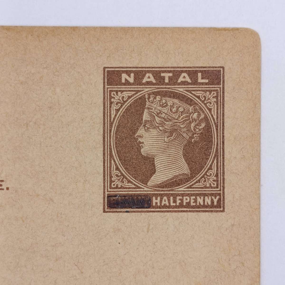 Natal Postcard with pre - printed penny half penny stamp overprinted to change to half penny postage