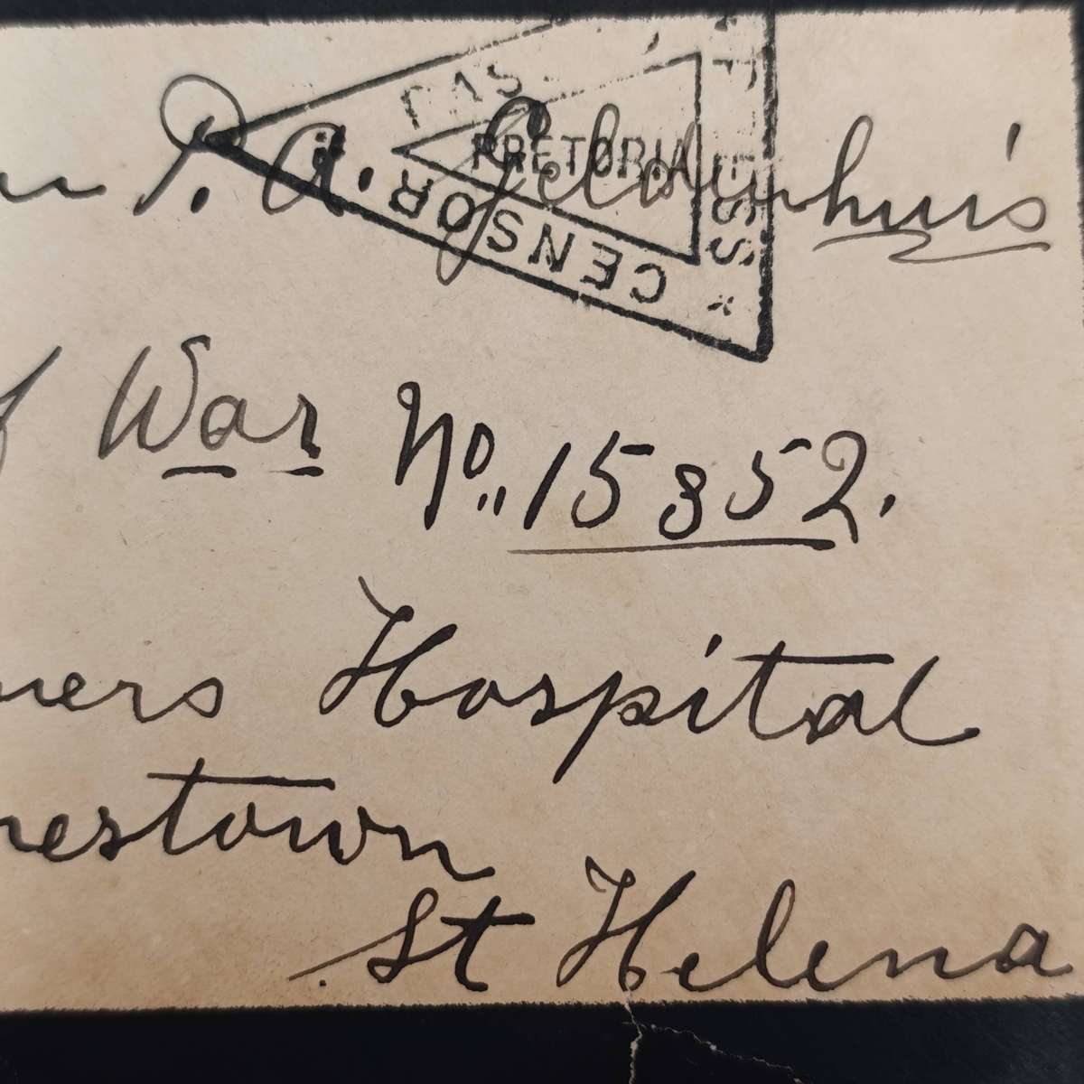 Boer War POW mourning covers stuck back to back one side from ZAR to Ben PH Geldenhuis
