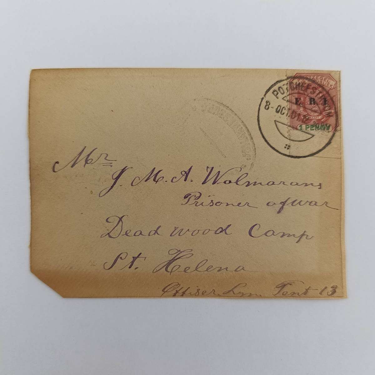Boer War POW fronts stuck back to back one side from Potchefstroom, ZAR 15 May 1901 to CAJ Botha