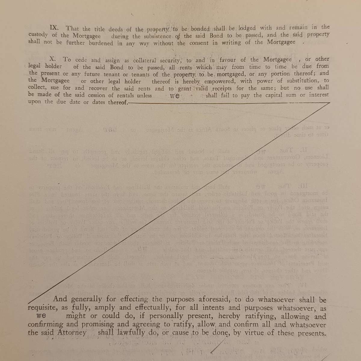 Mortgage Bond Power of Attorny and Affidavits with 8 revenue stamps - Bond dated 1940
