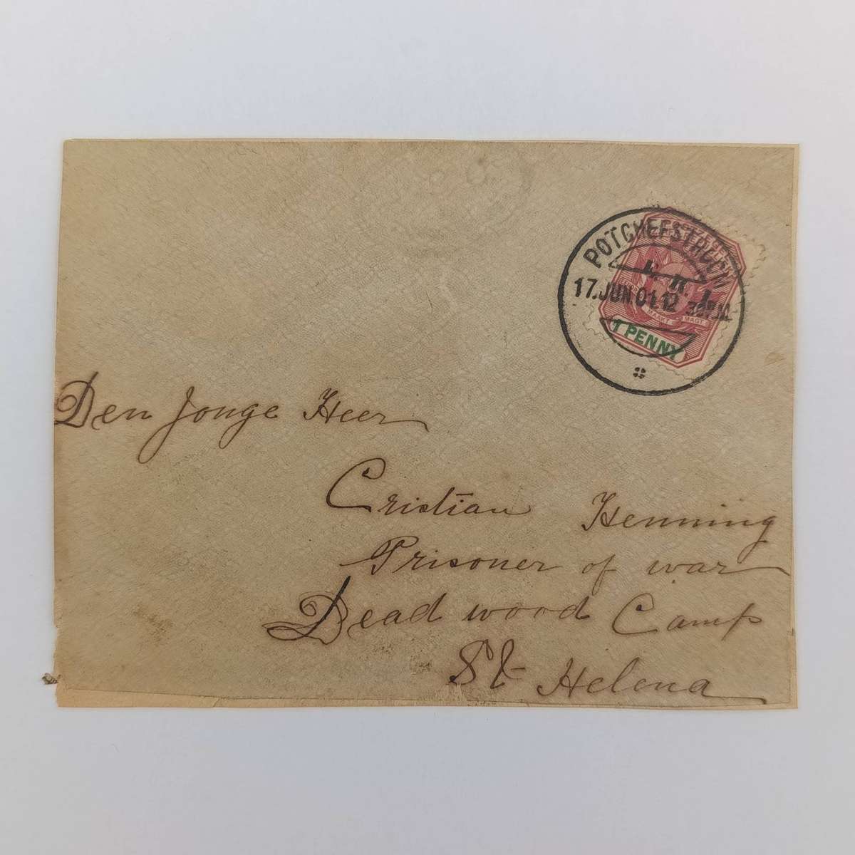 Boer War POW fronts stuck back to back One side posted Potchefstroom, ZAR on 17 June 1901