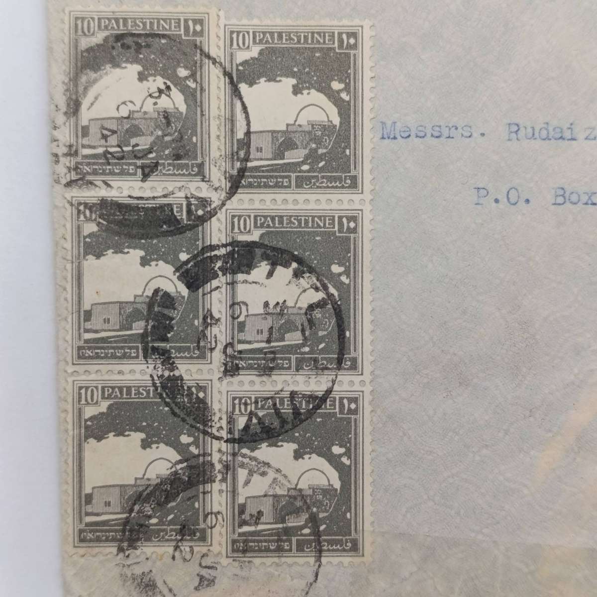 WW2 Censored airmail cover posted 6 Jan 1942 from Palestinian terratories to Johannesburg