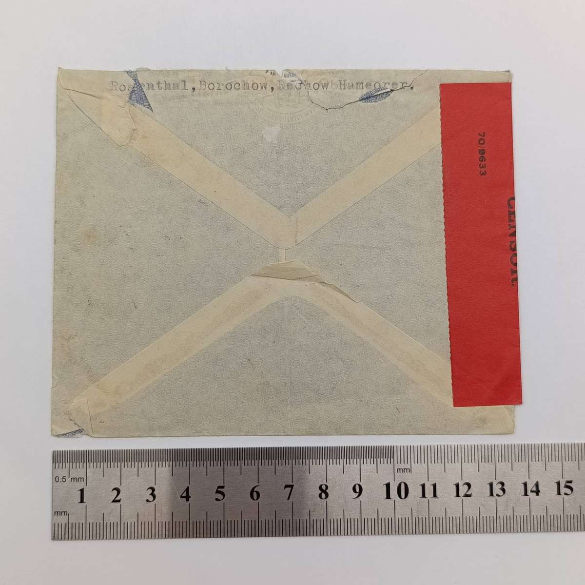 Postal Cover from Ramat, G-K, West Bank with 4 Palestine stamps posted 1945 to The Castle